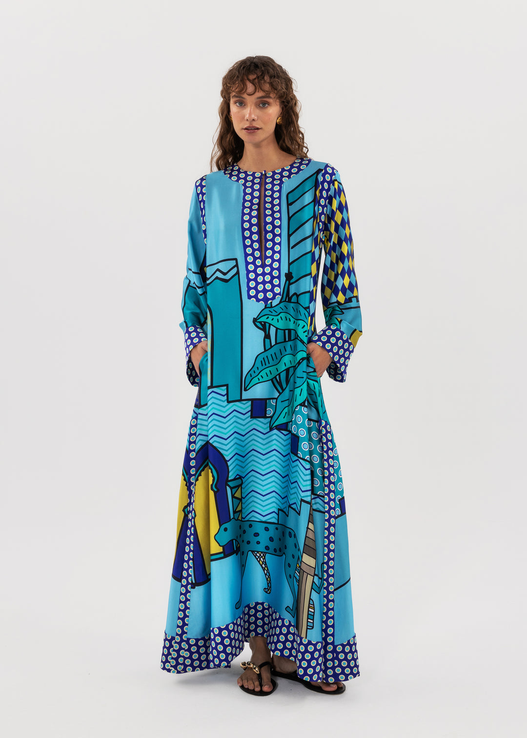TERESA SILK KAFTAN DRESS